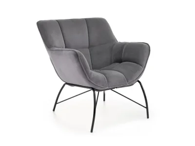 HALMAR Belton kreslo sivá