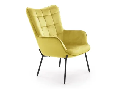 HALMAR Castel kreslo horčicová / čierna
