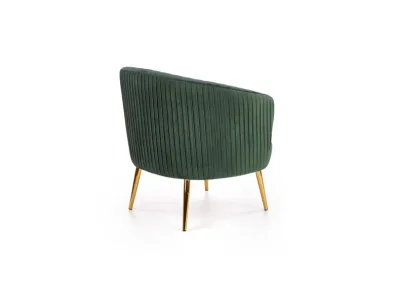 Detail produktu HALMAR Crown kreslo tmavozelená / zlatá