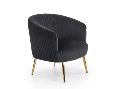 HALMAR Crown kreslo čierna / zlatá