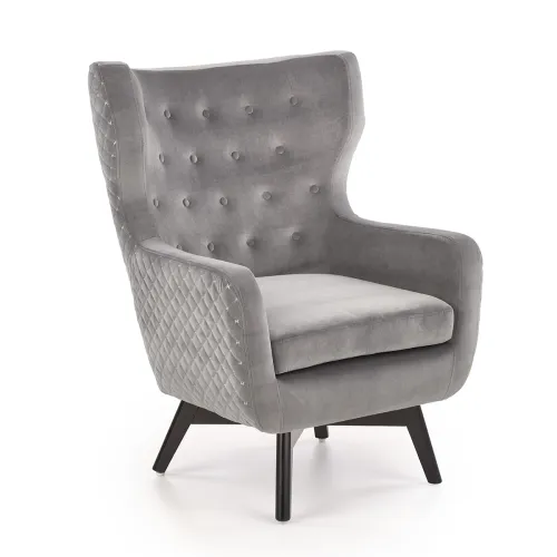 HALMAR Marvel kreslo (ušiak) sivá