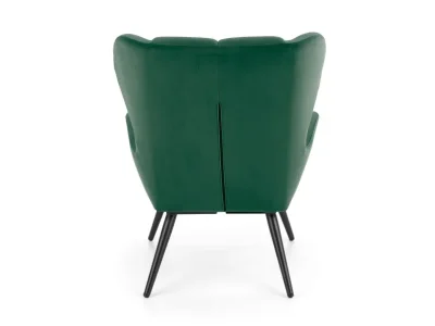 Detail produktu HALMAR Tyrion kreslo (ušiak) tmavozelená / čierna