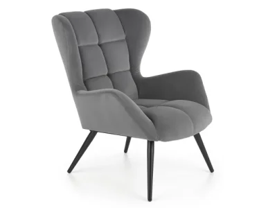 HALMAR Tyrion kreslo (ušiak) tmavosivá / čierna