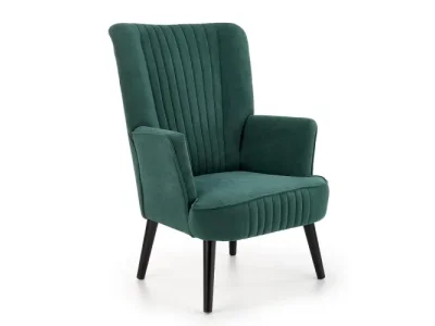 HALMAR Delgado kreslo tmavozelená / čierna