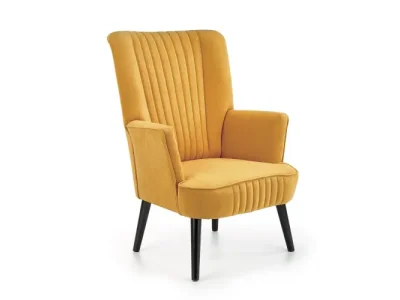 HALMAR Delgado kreslo horčicová / čierna