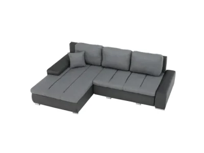 KONDELA Tramp L/P rohová sedačka s rozkladom a úložným priestorom sivá