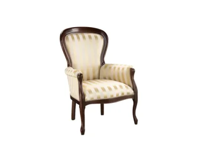 TARANKO Wersal W-FOTEL 1 rustikálne kreslo wenge / krémový vzor (A4 0505)