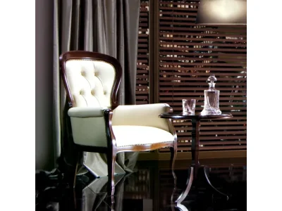 TARANKO Wersal W-FOTEL 1 rustikálne kožené kreslo wenge / ecru