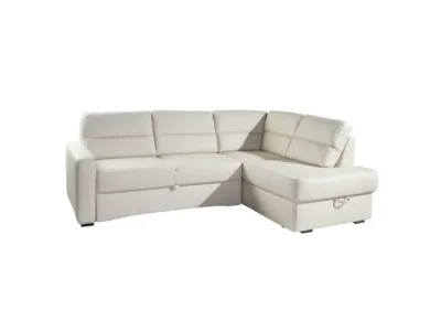 Detail produktu PYKA Modern P kožená rohová sedačka s rozkladom smotanová (G105)