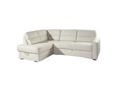 Detail produktu PYKA Modern L kožená rohová sedačka s rozkladom smotanová (G105)