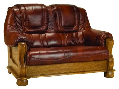 Detail produktu PYKA Roma 3N+2+1 kožená sedacia súprava drevo D3 / hnedá (S42)