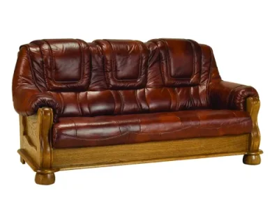 Detail produktu PYKA Roma 3N+1+1 kožená sedacia súprava drevo D3 / hnedá (S42)