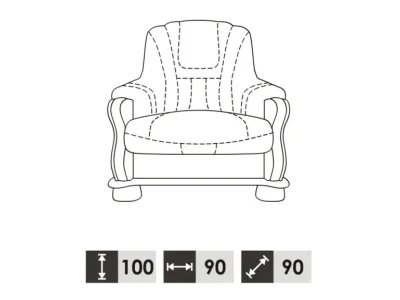 Detail produktu PYKA Roma kožené kreslo drevo D3 / hnedá (S42)