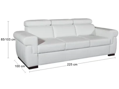 Detail produktu PYKA Everest kožená trojsedačka biela (White snow)