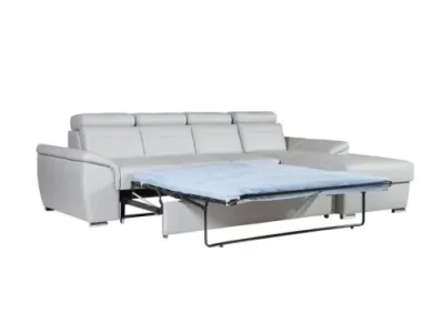 Detail produktu PYKA Cayenne P kožená rohová sedačka s úložným priestorom svetlosivá (S63)