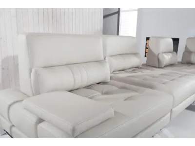 Detail produktu PYKA Mediolan P kožená rohová sedačka svetlosivá (G180)