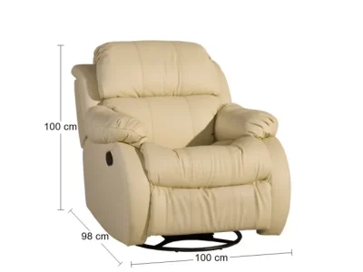 Detail produktu PYKA Reglainer kožené relaxačné kreslo krémová (G100)