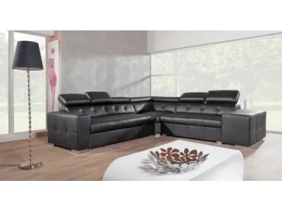 Detail produktu PYKA Etna II P kožená rohová sedačka s barom čierna (S16)