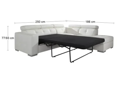 Detail produktu PYKA Etna II P kožená rohová sedačka biela (White snow)