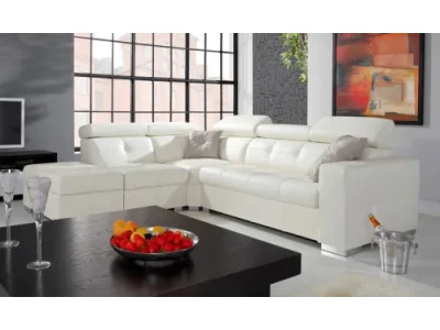 PYKA Etna II L kožená rohová sedačka biela (White snow)
