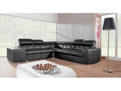 Detail produktu PYKA Etna II L kožená rohová sedačka s barom čierna (S16)