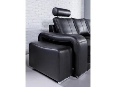 Detail produktu PYKA Enzo L kožená rohová sedačka čierna (S16)