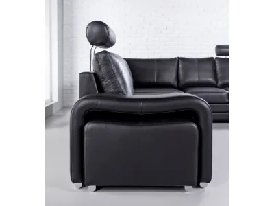 Detail produktu PYKA Enzo L kožená rohová sedačka čierna (S16)