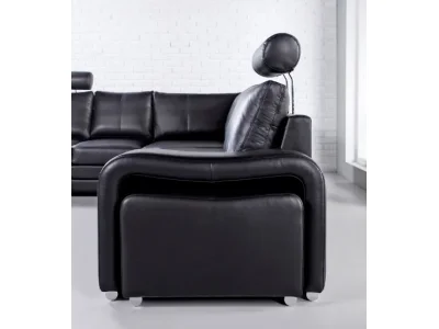 Detail produktu PYKA Enzo P kožená rohová sedačka čierna (S16)