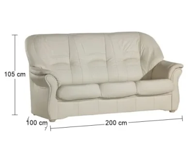 Detail produktu PYKA Jupiter kožená trojsedačka smotanová (G105)