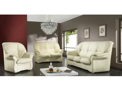 Detail produktu PYKA Jupiter kožená trojsedačka smotanová (G105)