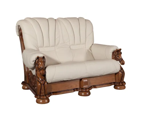 PYKA Mustang kožená dvojsedačka drevo D3 / smotanová (G105)