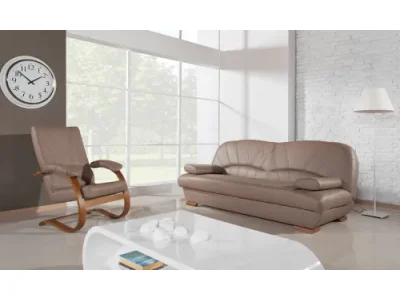 Detail produktu PYKA Galicja kožené kreslo drevo D3 / cappuccino