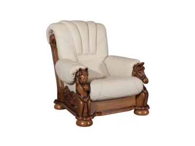 Detail produktu PYKA Mustang kožená sedacia súprava drevo D3 / smotanová (G105)