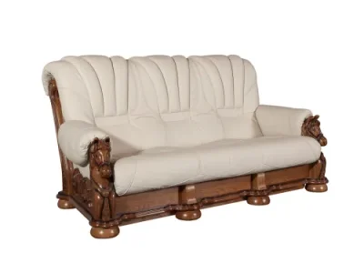 Detail produktu PYKA Mustang kožená sedacia súprava drevo D3 / smotanová (G105)