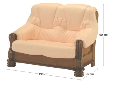 Detail produktu PYKA Adam kožená dvojsedačka drevo D3 / svetlomarhuľová (Rose white)