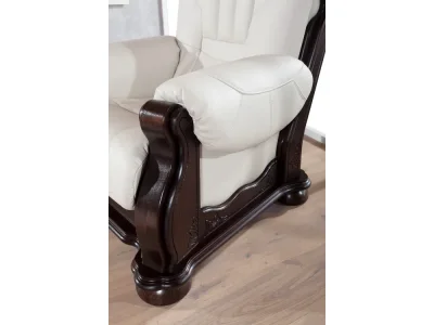 Detail produktu PYKA Cezar III kožené kreslo wenge / biela (White snow)