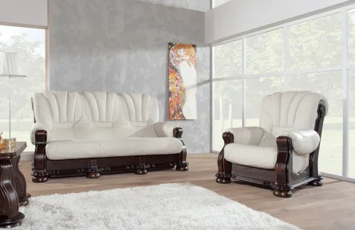 PYKA Cezar III kožená sedacia súprava wenge / biela (White snow)