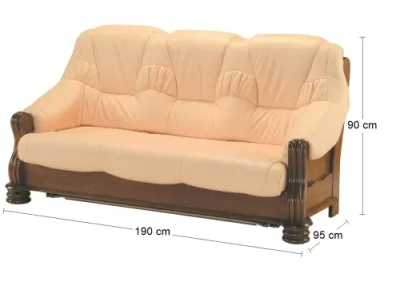 Detail produktu PYKA Adam kožená trojsedačka drevo D3 / svetlomarhuľová (Rose white)