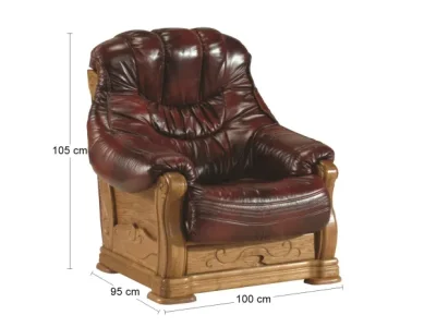 Detail produktu PYKA Kevin kožené kreslo drevo D3 / tmavohnedá (S43)