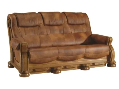 Detail produktu PYKA Cezar II kožená trojsedačka drevo D3 / svetlohnedá (S45)