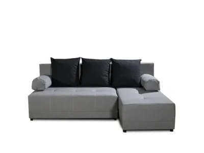 Detail produktu KONDELA Mexx P rohová sedačka s rozkladom a úložným priestorom sivá / čierna