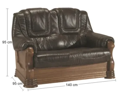 Detail produktu PYKA Aneta II kožená dvojsedačka drevo D3 / tmavohnedá (DTS53)
