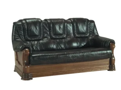 Detail produktu PYKA Aneta II kožená sedacia súprava drevo D3 / tmavohnedá (DTS53)