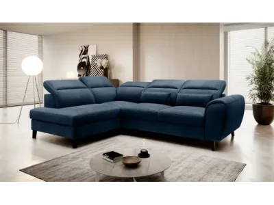 NABBI Nebia L rohová sedačka s rozkladom a úložným priestorom tmavomodrá