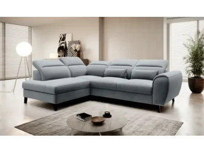 NABBI Nebia L rohová sedačka s rozkladom a úložným priestorom svetlosivá