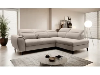 NABBI Nebia P rohová sedačka s rozkladom a úložným priestorom béžová