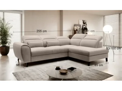 Detail produktu NABBI Nebia P rohová sedačka s rozkladom a úložným priestorom béžová