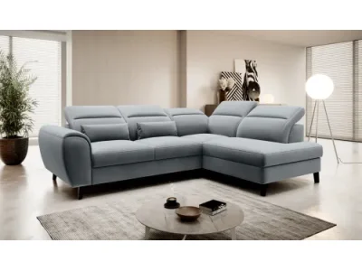 NABBI Nebia P rohová sedačka s rozkladom a úložným priestorom svetlosivá