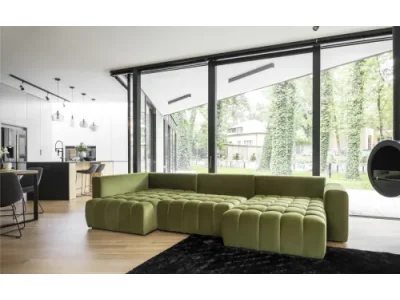 Detail produktu NABBI Brava U L rohová sedačka u s rozkladom horčicová