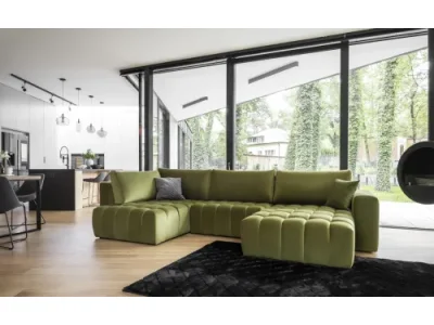 Detail produktu NABBI Brava U P rohová sedačka u s rozkladom tmavomodrá